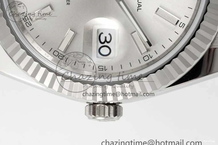 MiroTime 0113 DateJust 41 126334 Clean 1:1 Best Edition 904L Steel Silver Stick Dial on Oyster Bracelet VR Modern 2434